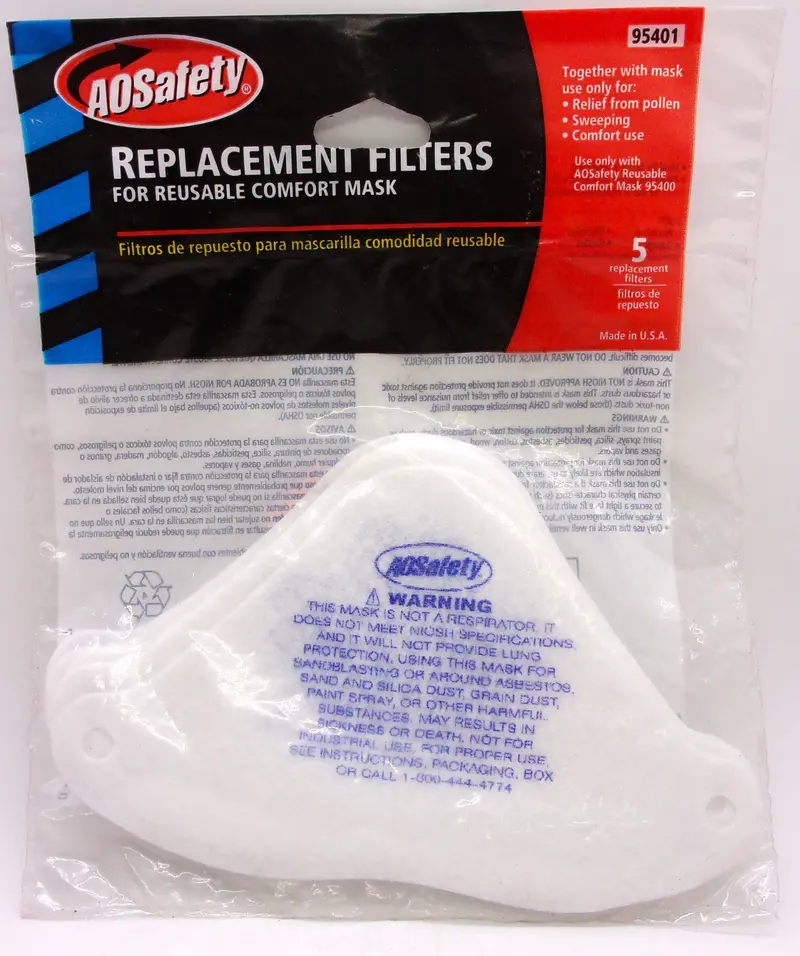 Ao Safety Replacement Filters For Comfort Reusable Mask (Model 95400) 1