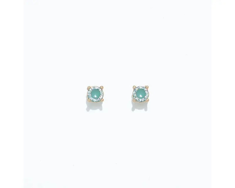 Aqua Cubic Zirconia Sparkle Earrings 1