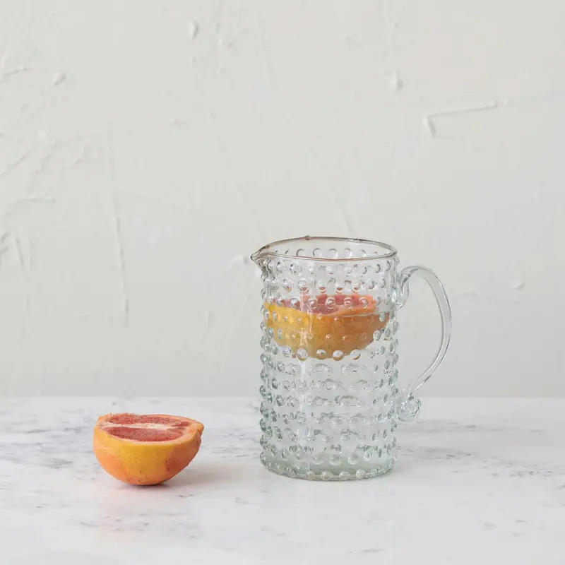 Authentic Hobnail Pattern Glass Pitcher 1