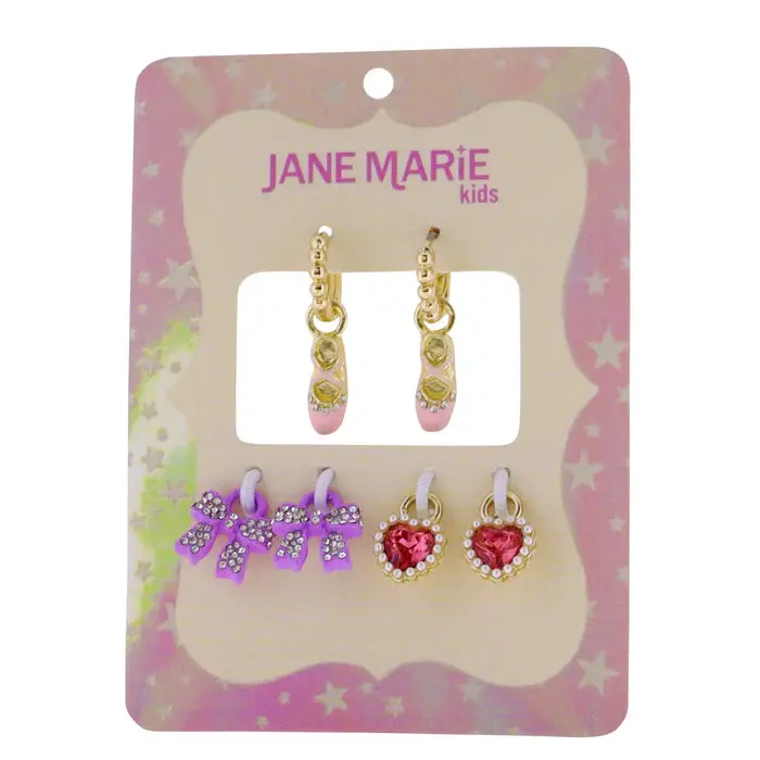 Ballet-Inspired Interchangeable Huggie Earrings For Kids 1