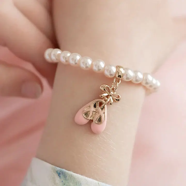 Ballet Slippers & Pearl Charm Bracelet 1