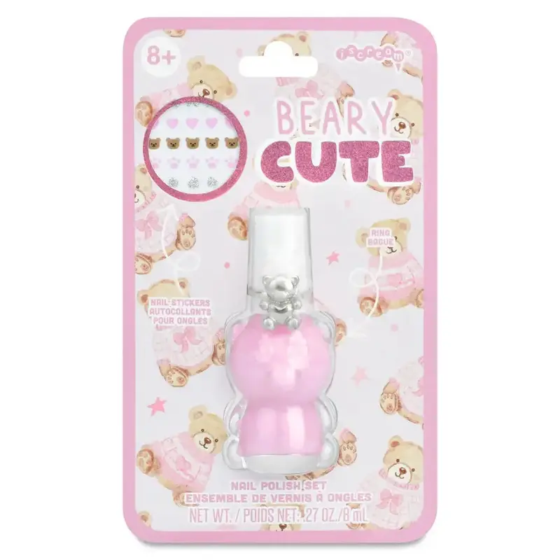 Bear-Design Nail Polish And Matching Ring Set 1