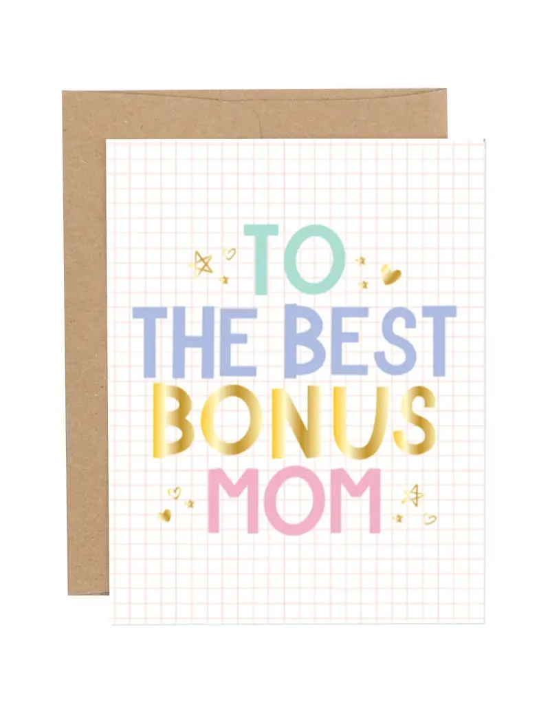 'Best Bonus Mom' Appreciation Greeting Card 1