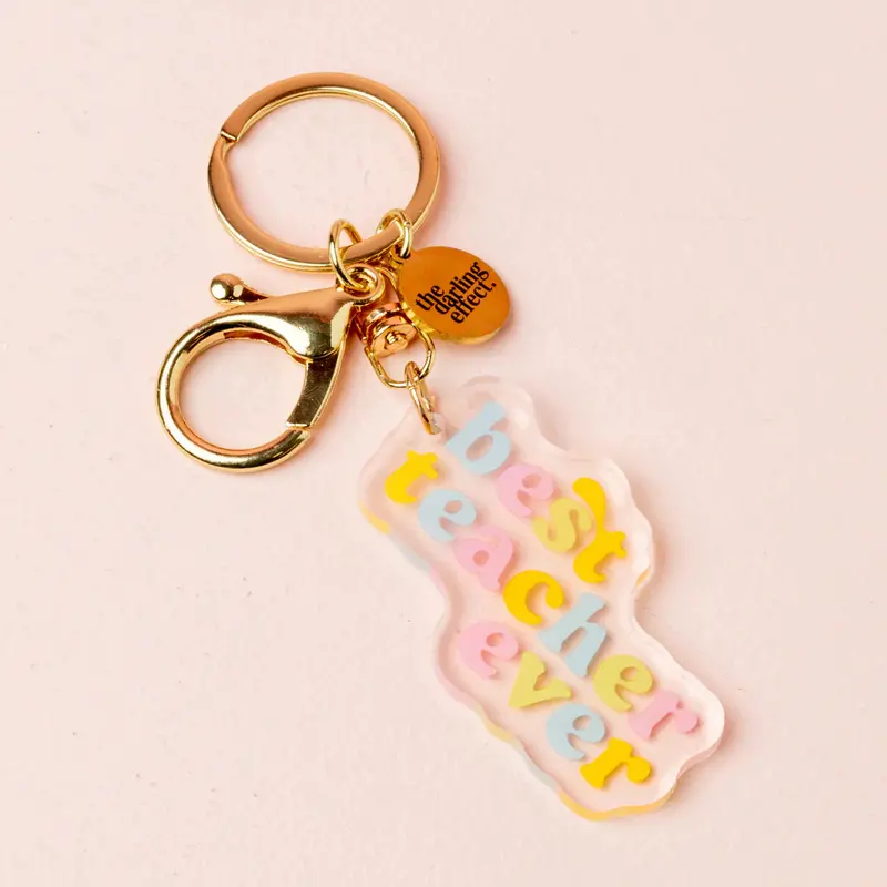 'Best Teacher Ever' Acrylic Keychain – Celebratory Gift 1