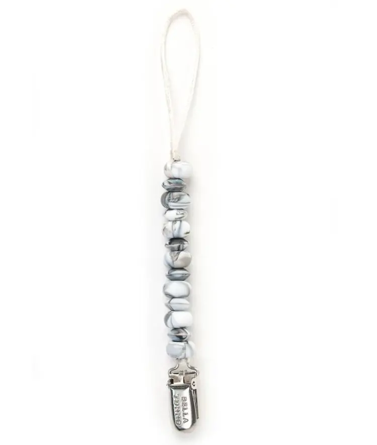 Black Marble Baby Pacifier Clip 1