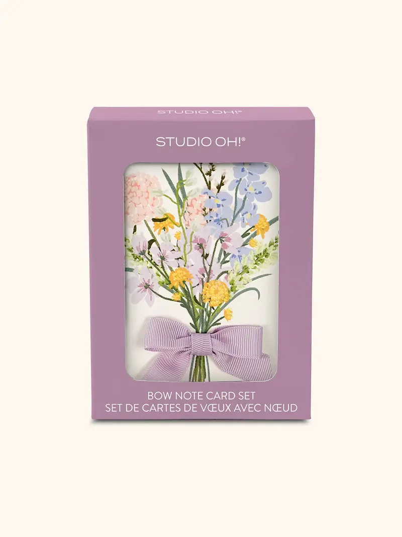 Blissful Bouquet Bow-Embellished Note Card Set 1