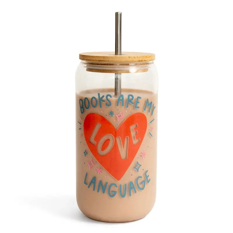 Books Are My Love Language Insulated Glass Tumbler 1