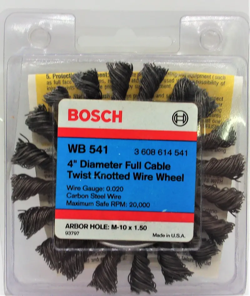 Bosch Wb541 — 4-Inch Full-Cable Twist Knotted Wire Wheel With M10 × 1.50 Arbor — Usa Made 1