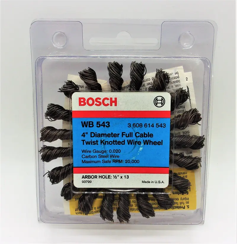 Bosch Wb543 — 4-Inch Full-Cable Twist Knotted Wire Wheel — Standard Duty 1