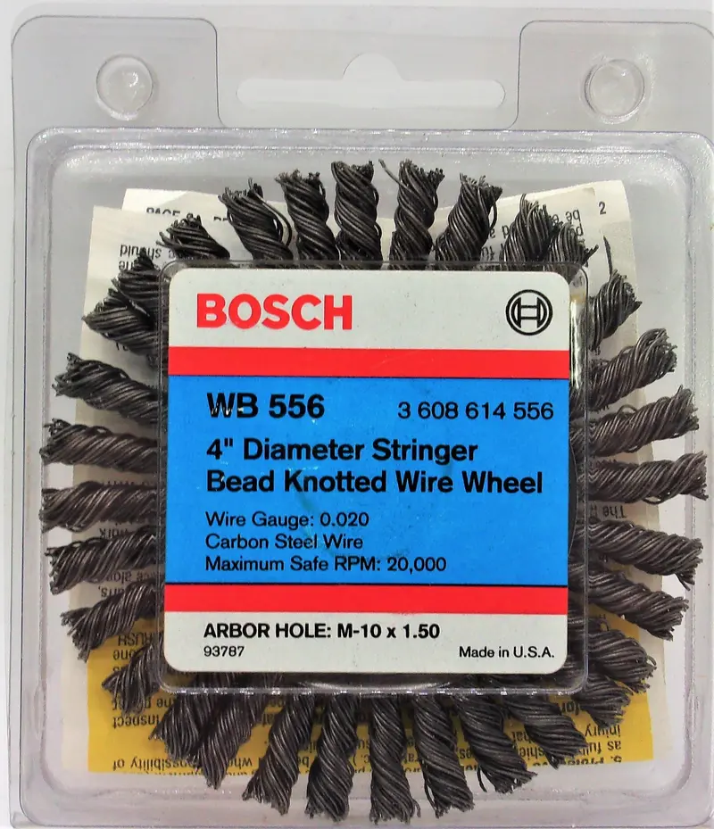 Bosch Wb556 4" Stringer Bead Knotted Wire Wheel – M10 X 1.50 Arbor, Usa-Made 1