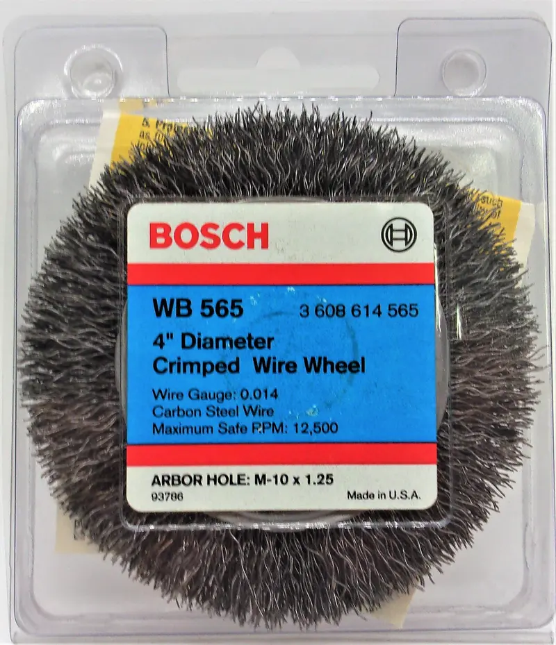 Bosch Wb565 4" Crimped Carbon Steel Wire Wheel – M10 X 1.25 Arbor, Usa-Made 1