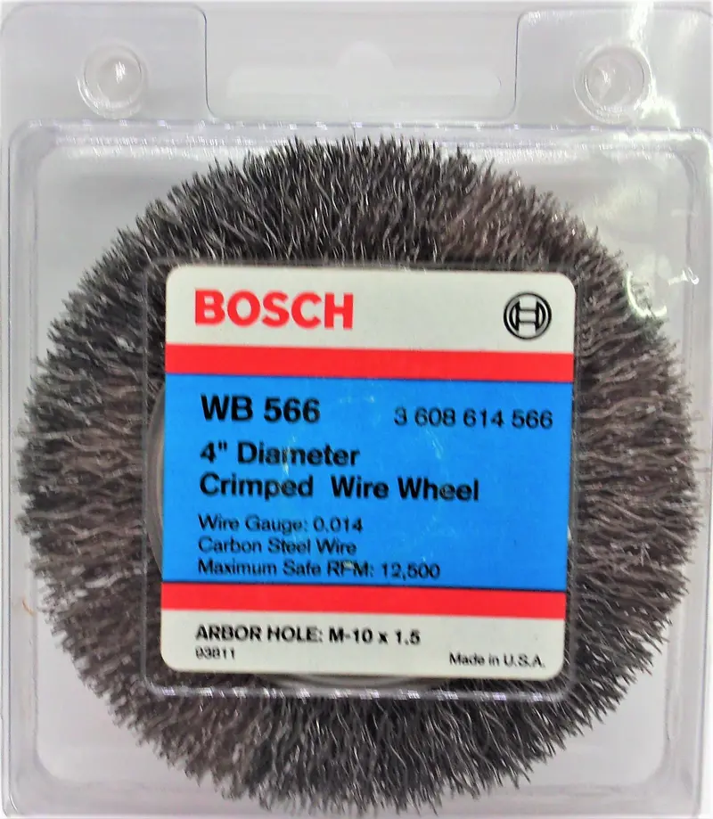Bosch Wb566 4" Crimped Wire Wheel – M10 X 1.5 Arbor, Usa-Made 1