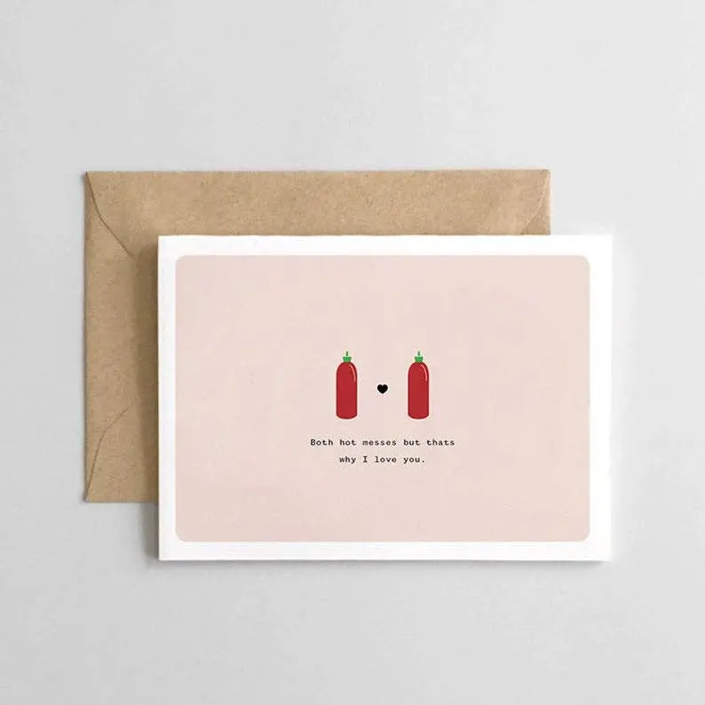 'Both Hot Messes — That'S Why I Love You' Couple Card 1