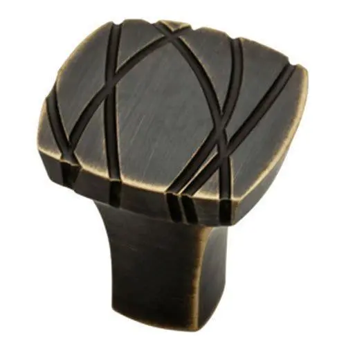 Brainerd Ayanna Square Cabinet Knob – 1.25" Bronze With Gold Accents, Modern Hardware #P27756V-Vbg-C 1