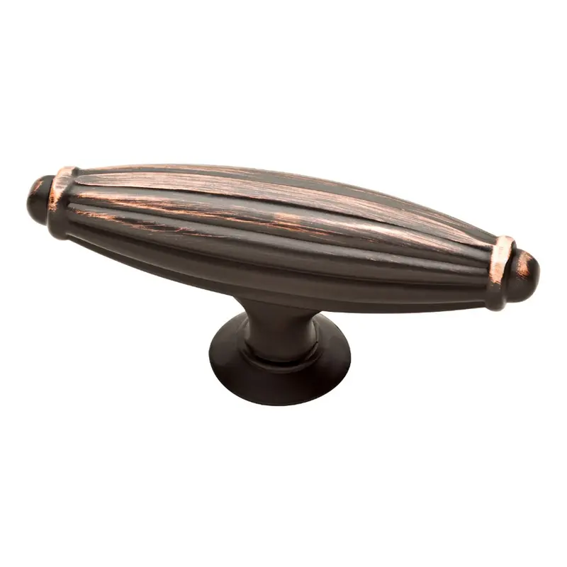 Brainerd P33782W-Vbc-Cp Oval Cabinet Knob – Traditional Fluted Design With Copper Highlights, Bronze Base 1