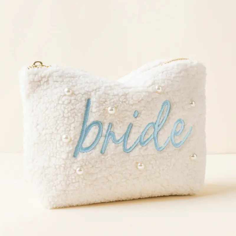 Bride-Themed Sherpa Teddy Bear Pouch 1