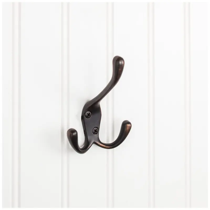 Brushed Oil-Rubbed Bronze Triple-Prong Wall Hook – 4" 1