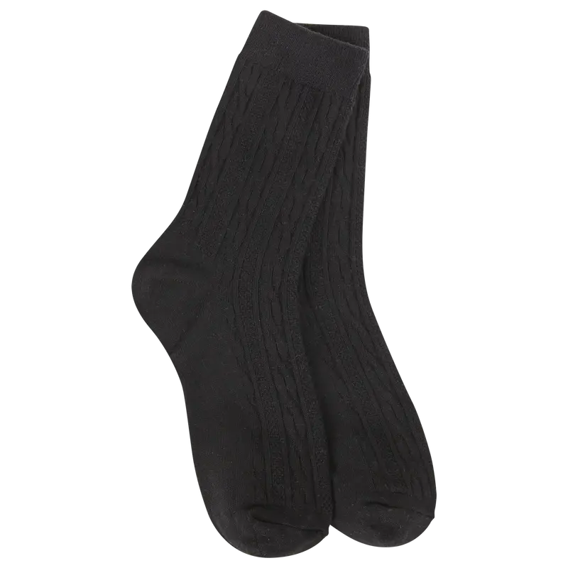 Cable-Knit Mini Crew Socks – Cozy & Compact 1