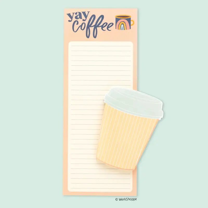 Caffeine-Themed 'Yay Coffee!' Magnetic Notepad 1