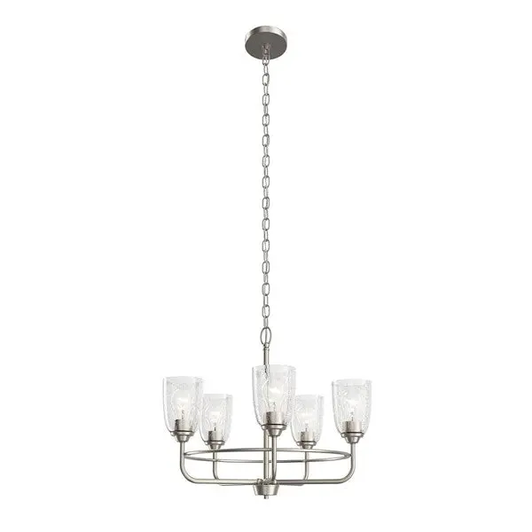 Carlo 23-Inch 5-Light Chandelier – Elegant Brushed Nickel Dining Room Light (82361) 1
