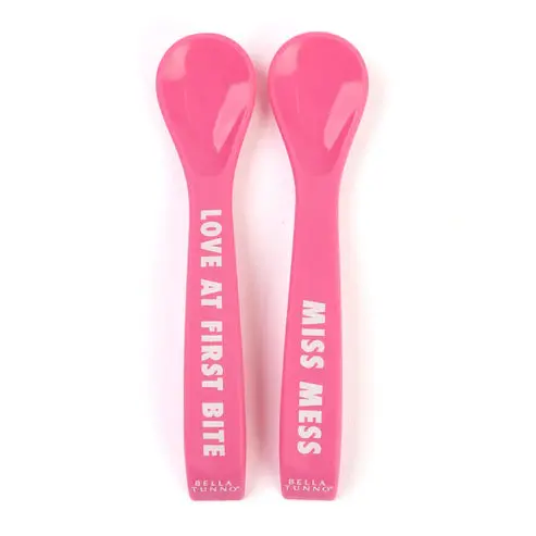 Charming 'Love First Bite & Miss Mess' Spoon Pair 1