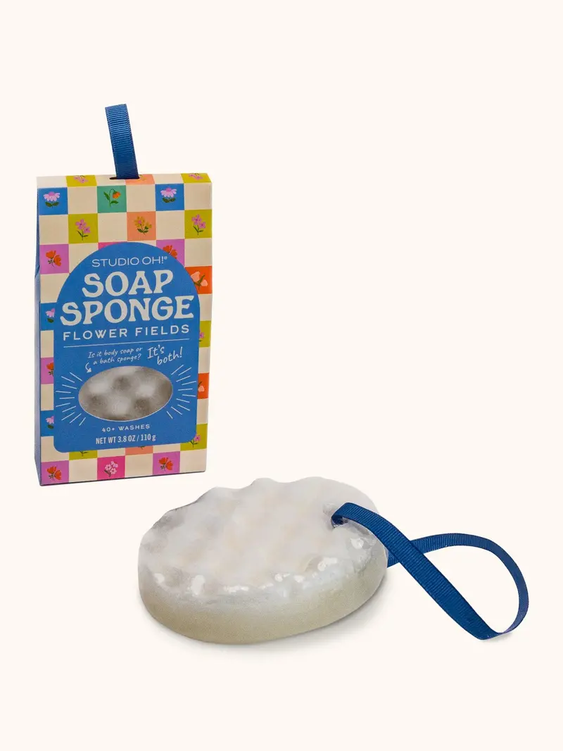 Checkerboard Blooms Textured Soap Sponge 1