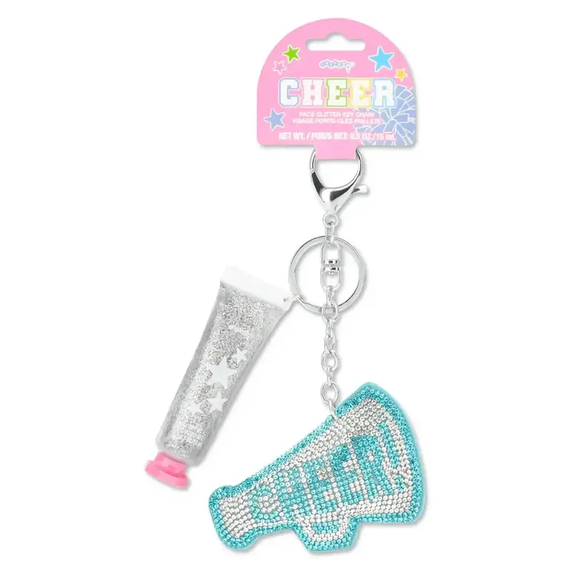 Cheer Face Glitter Keychain & Charm Set 1