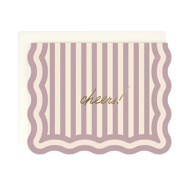 Cheers! Striped Greeting Card – Joyful Toast For Any Occasion 1