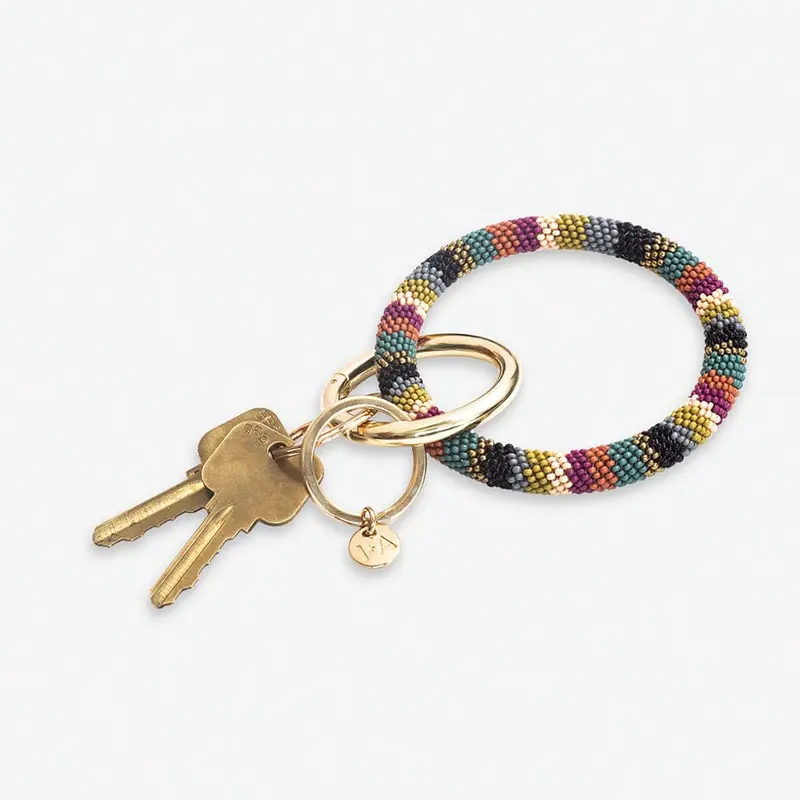 Chloe Stripe Key Ring – Muted Tone Design 1