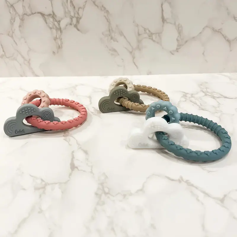 Cloud-Shaped Silicone Teether For Soothing Relief 1