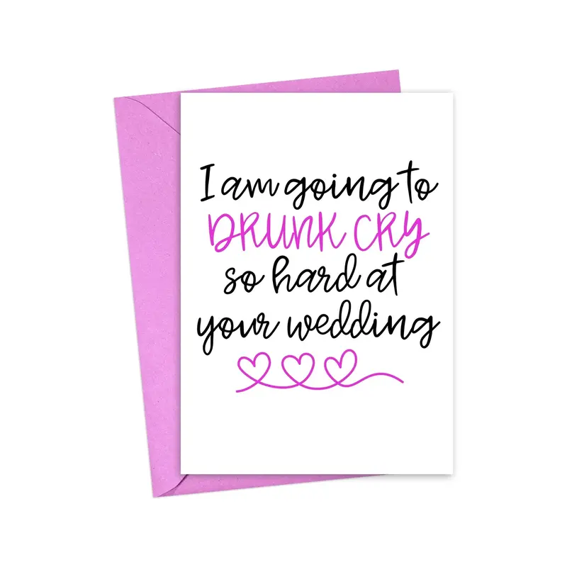 Comedic 'Drunk Cry' Engagement Celebration Card 1