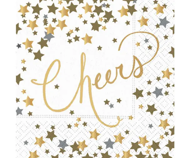 Confetti Cheers Beverage Napkins – Celebratory Disposable Party Supplies 1