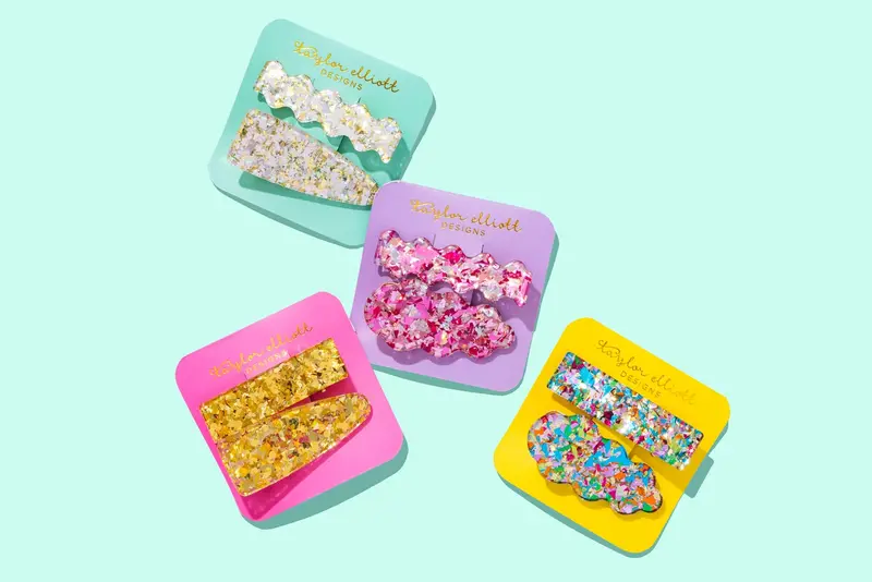 Confetti-Decorated Hair Clip Assortment 1