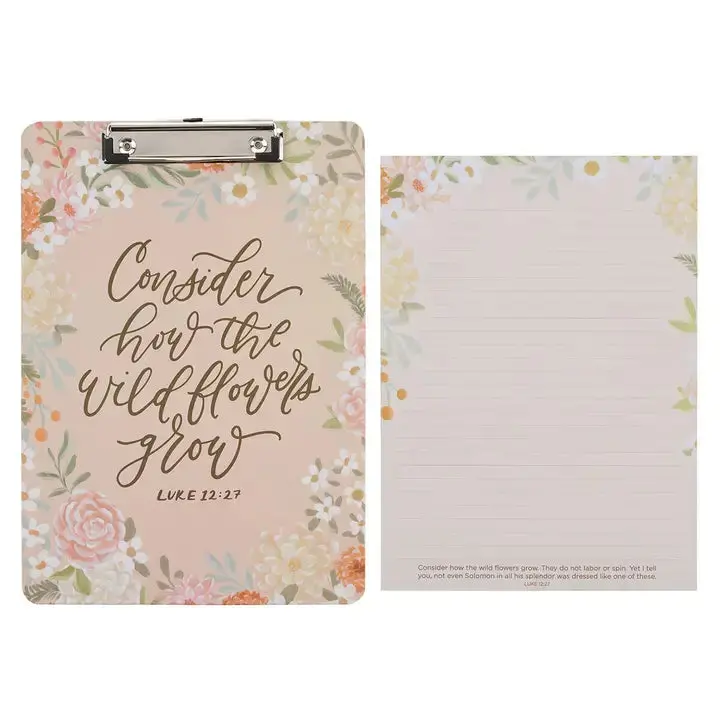 Consider The Wildflowers Inspirational Clipboard + Notepad Set 1