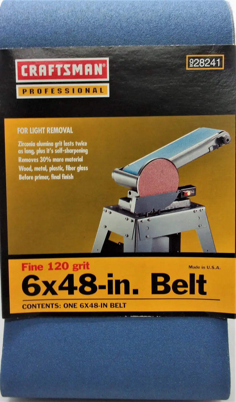 Craftsman Zirconia-Alumina Sanding Belt – 6 X 48 Inches, 120 Grit (#928241) 1