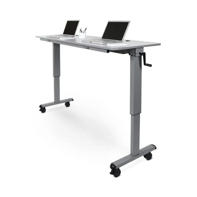 Crank-Operated Flip-And-Store Adjustable Table — 59"W × 23.6"D 1
