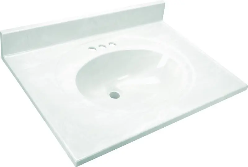 Cultured Marble 22-0772 Vanity Top – 19" × 49", White-On-White, In-Store Only 1
