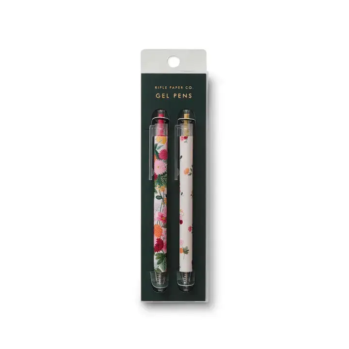 Dahlia-Print Gel Ink Pen Set (4 Colors) 1