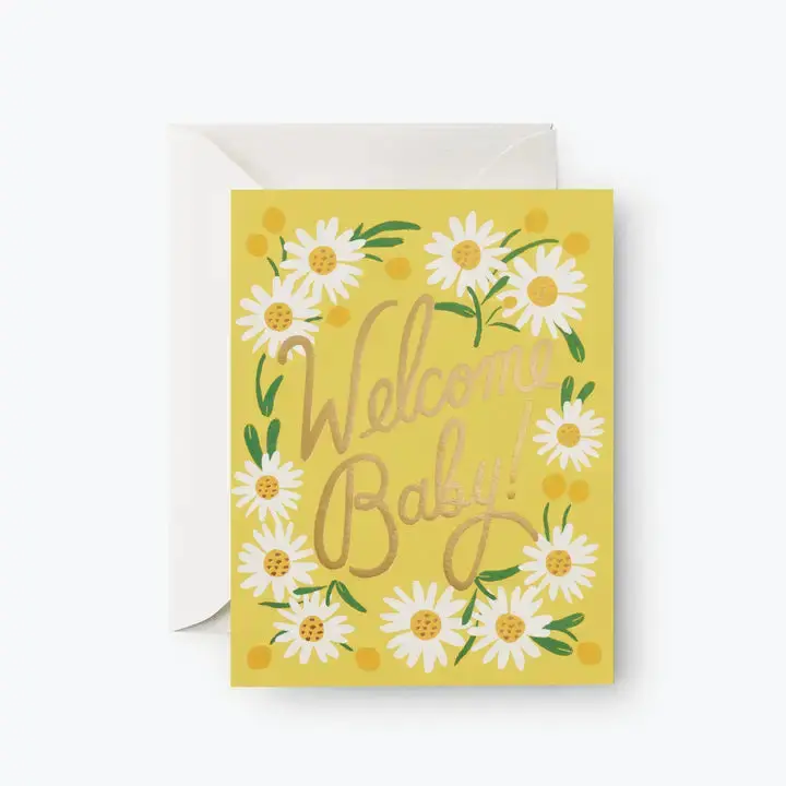 Daisy Accented 'Welcome Baby' Card 1