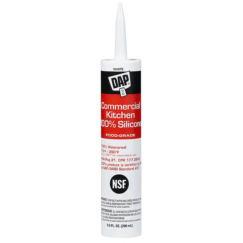 Dap White Commercial Kitchen Silicone Sealant – 9.8 Oz, 100% Pure #08656 1