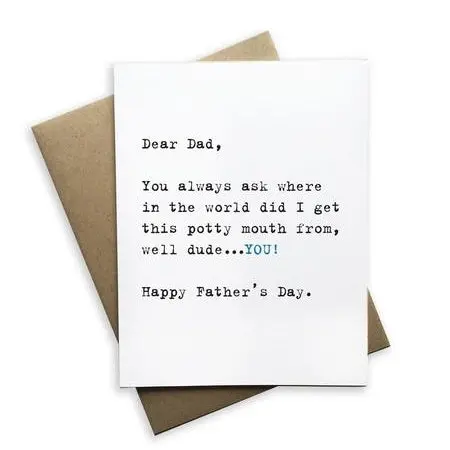 'Dear Dad' Hand-Illustrated Father’S Day Greeting Card 1