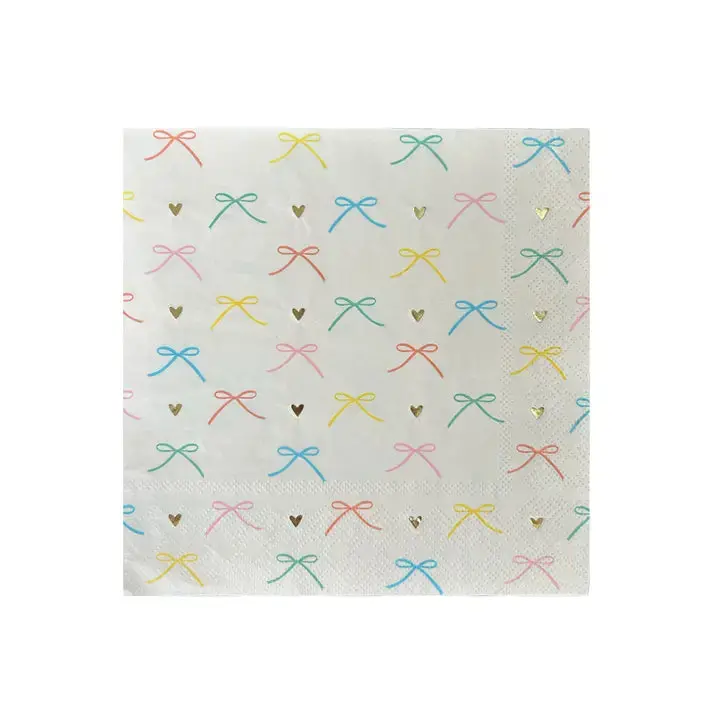 Decorative Bow-Embellished Linen Napkins 1