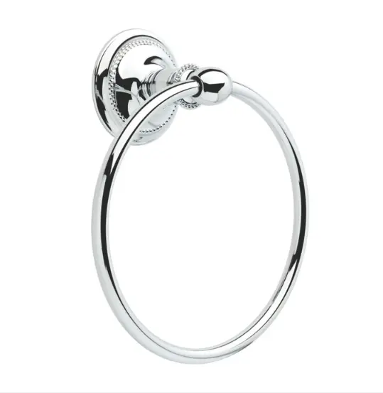 Delta Elegance Towel Ring – Polished Chrome Wall-Mount Design 1