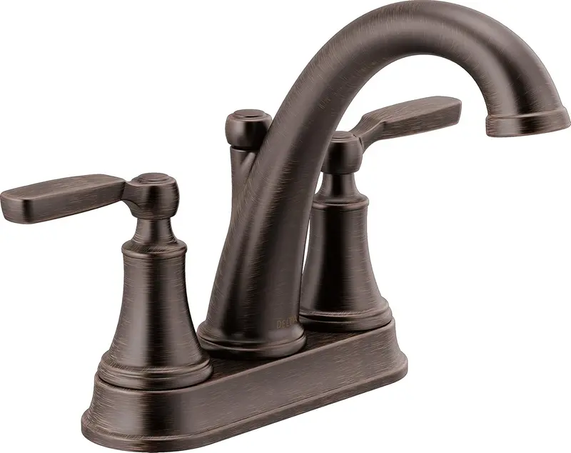 Delta Recertified Woodhurst Two-Handle Bathroom Faucet – 4-Inch Centerset, Oil-Rubbed Bronze 1