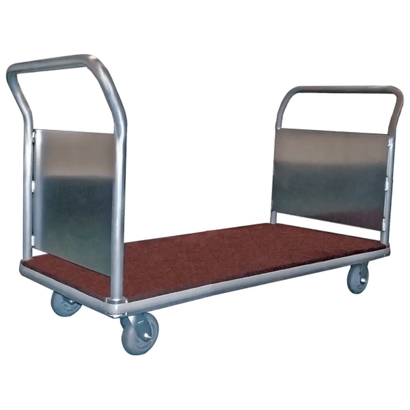 Dual-Handle Carpeted Luggage Platform Truck – Enhanced Maneuverability 1