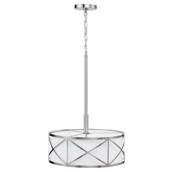 Edenbroo 3-Light Pendant Light – Contemporary Brushed Nickel Design (34720) 1