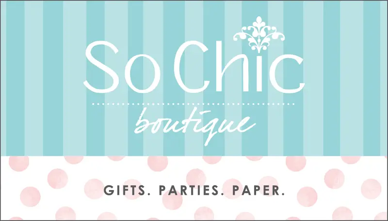 Elegant Boutique Gift Card – 'So Chic' Design 1