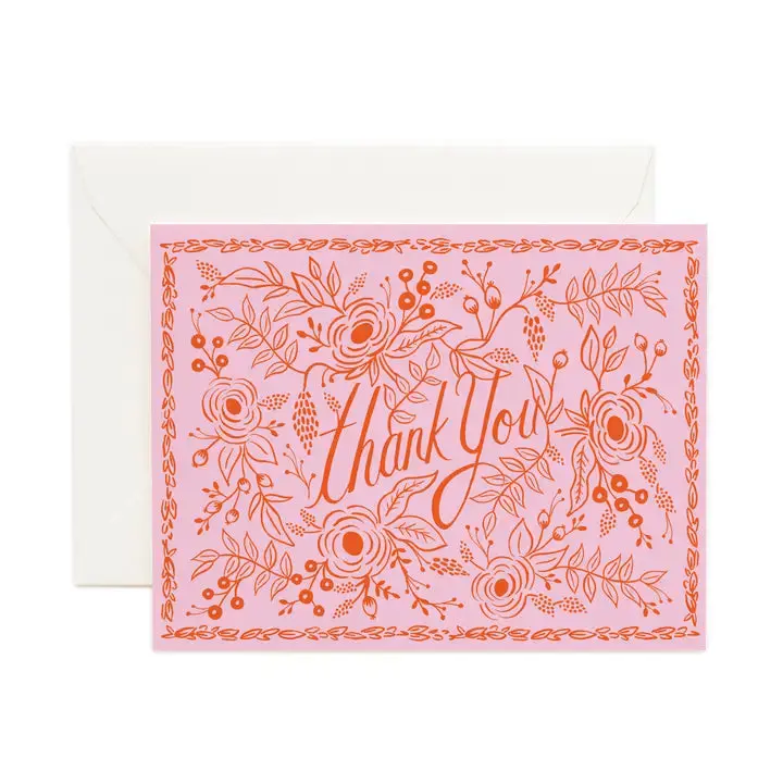 Elegant Rose 'Thank You' Card 1