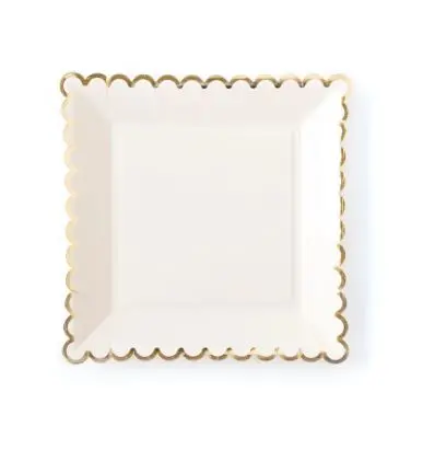 Elegant Scalloped Edge Ceramic Plates 1
