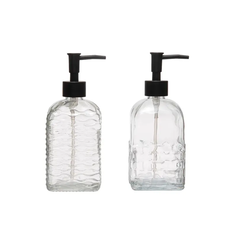 Embossed Glass Foaming Soap Dispenser 1